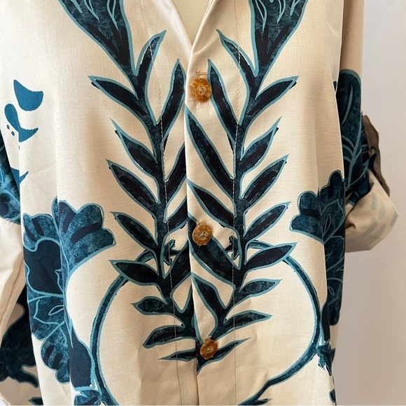 KAANA SWIMWEAR SHIRT DRESS SM OVERSIZED ROLL TAB SLEEVE FLORAL RABBIT TROPICAL - Picture 7 of 12